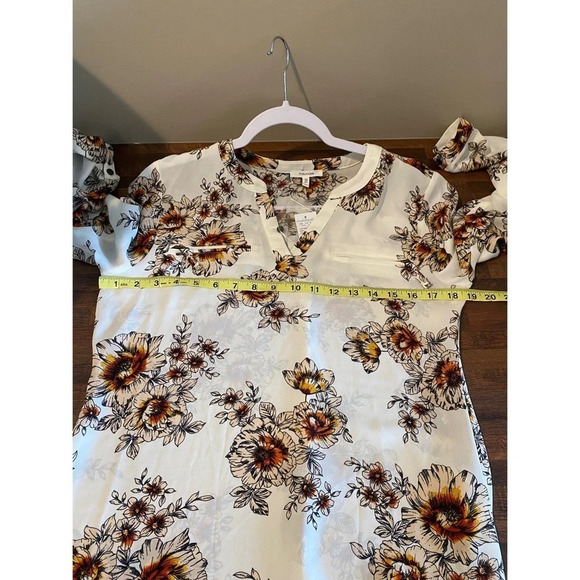 Maurices Women's Small Cream and Orange Fall Floral Blouse- NWT - Picture 7 of 11